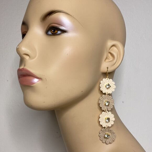 Boho Daisy Chain Crochet Earrings - Picture 3 of 3